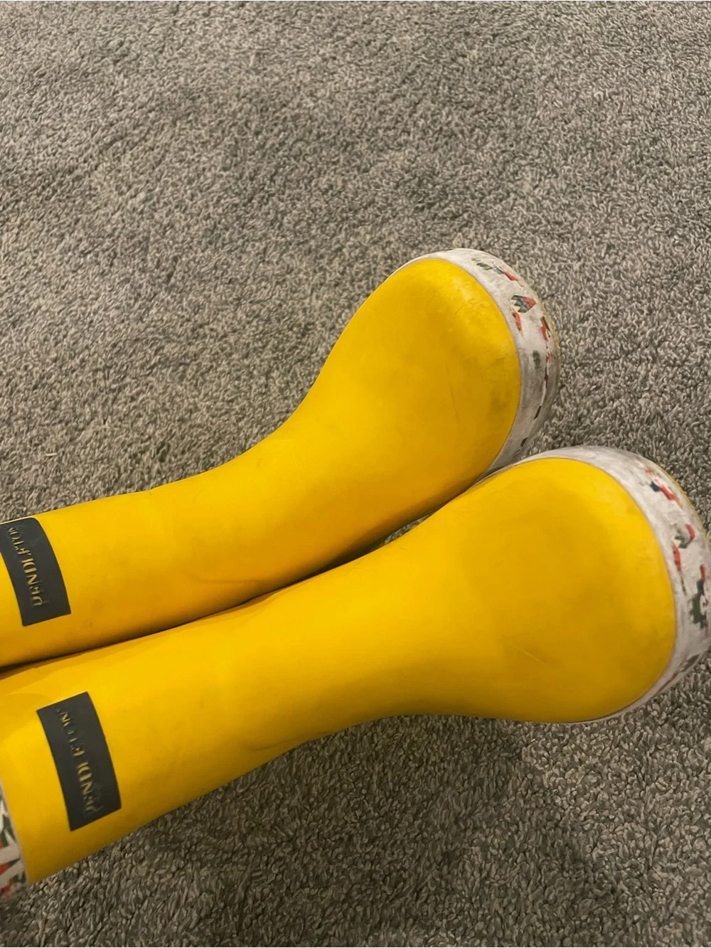 Pendleton Kids Yellow Rain & Snow Boots with Patterned Cuff